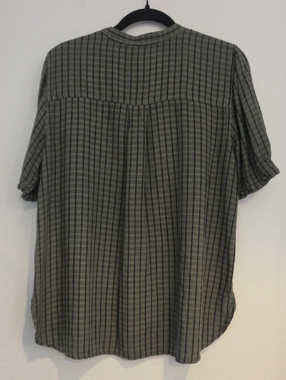 cloth & stone Olive and Black Striped Button-Down Blouse - Picture 3 of 8